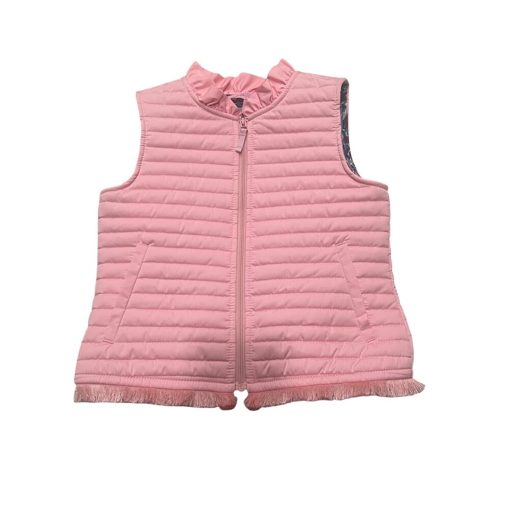 Lilly Pulitzer pink puffer vest Size M (6-7). Pockets